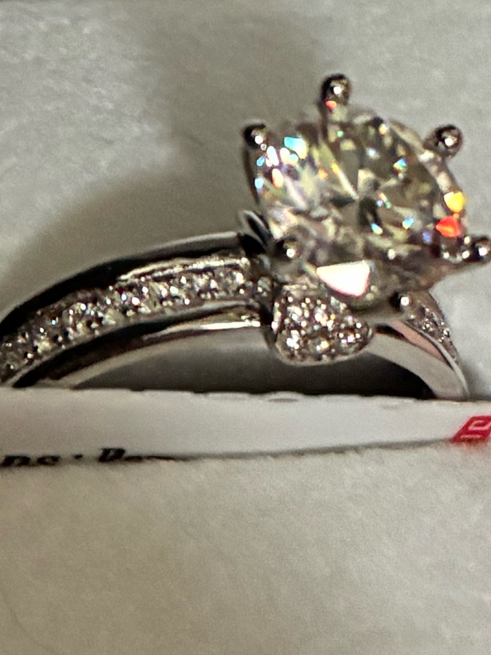 GRA Certified Moissanite 2 Carat Solitaire Ring in 925 Sterling Silver Size 9 - Picture 4 of 8
